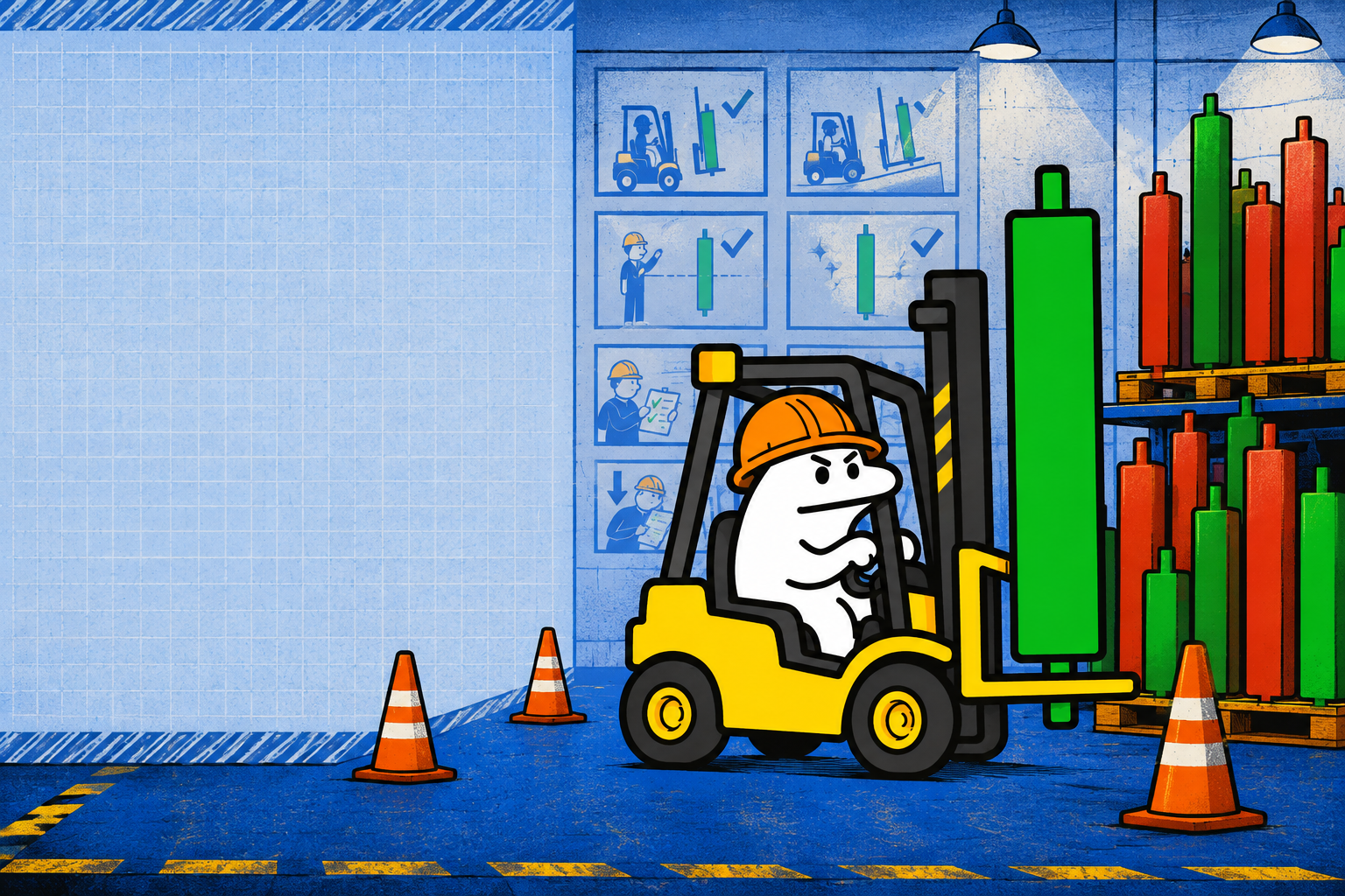 Sock forklift driver inside the warehouse